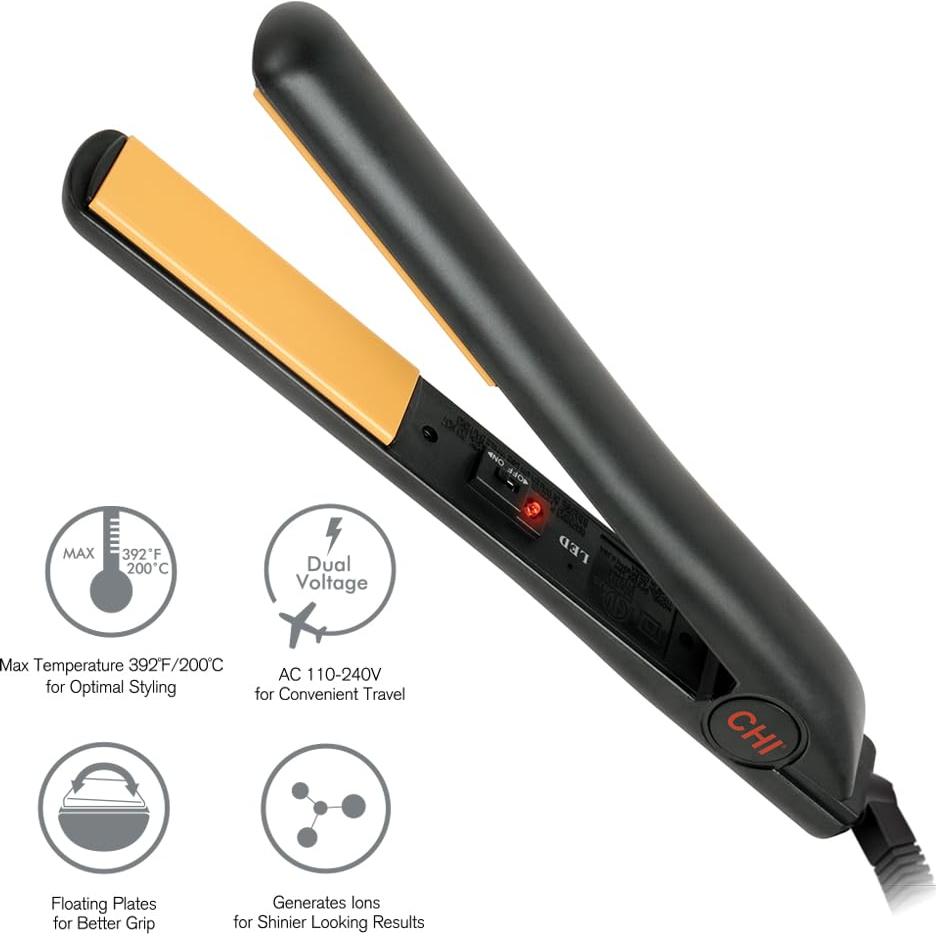 Plancha de Cerámica CHI 2.54 cm Alisador 200°C Profesional