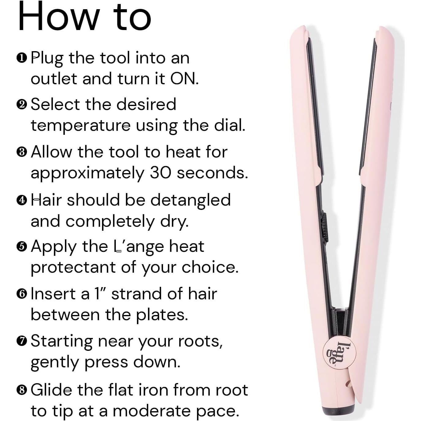 Plancha de Pelo L'ANGE HAIR Le Ceramique Rosa 1 Pase 28.4cm