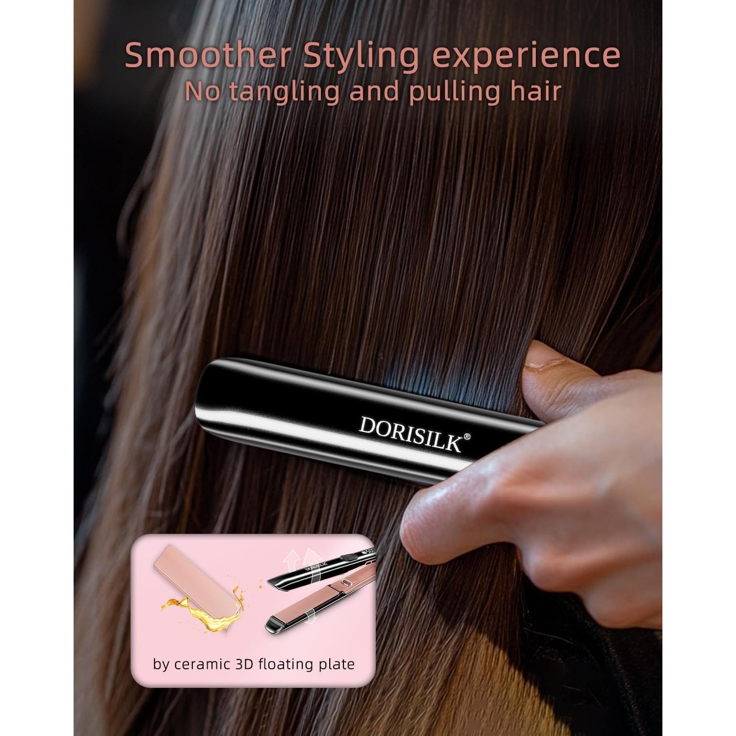 Plancha de Pelo Profesional DORISILK 500°F Cerámica 2 en 1