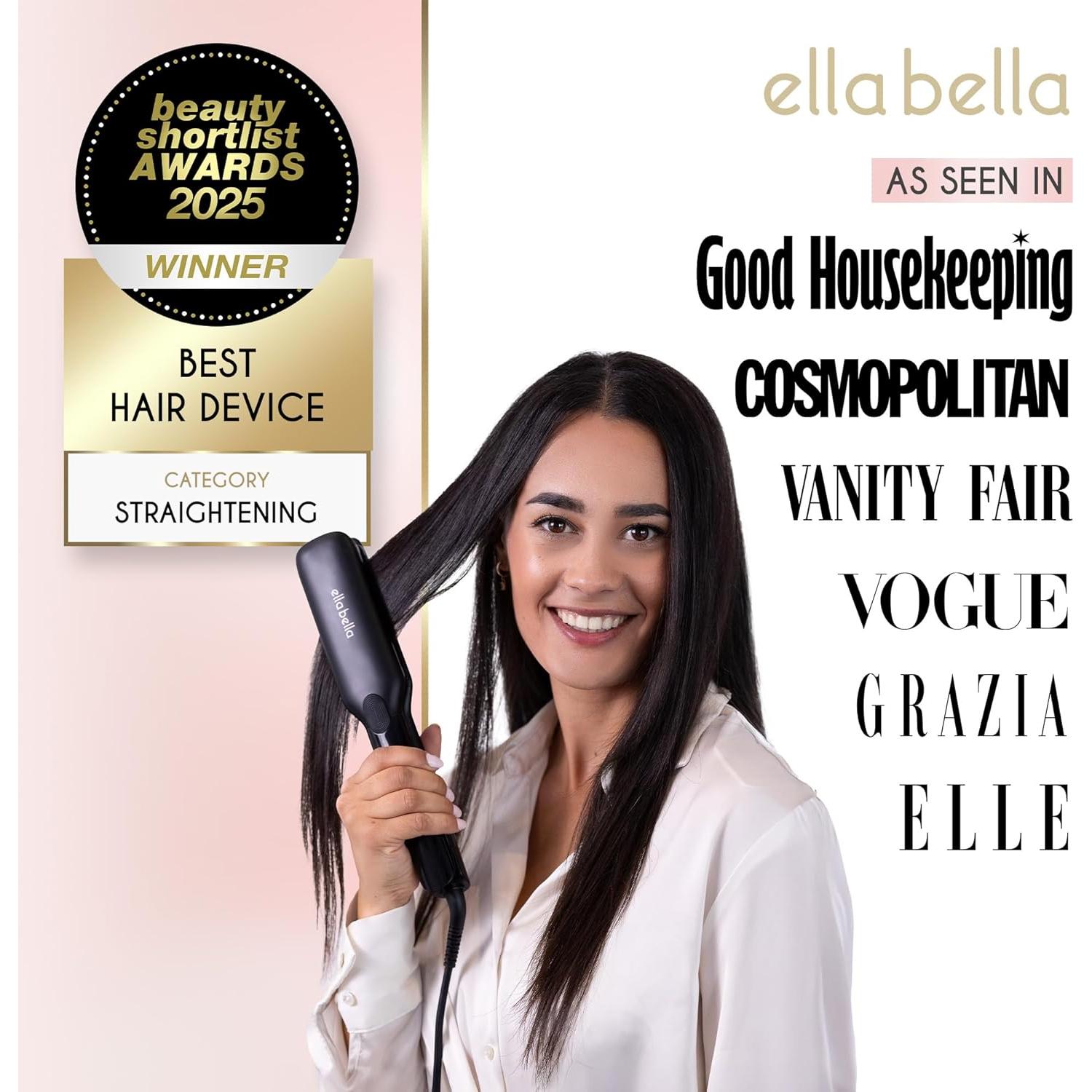 Plancha de Pelo ELLA BELLA de Titanio con Infrarrojos 36.8cm