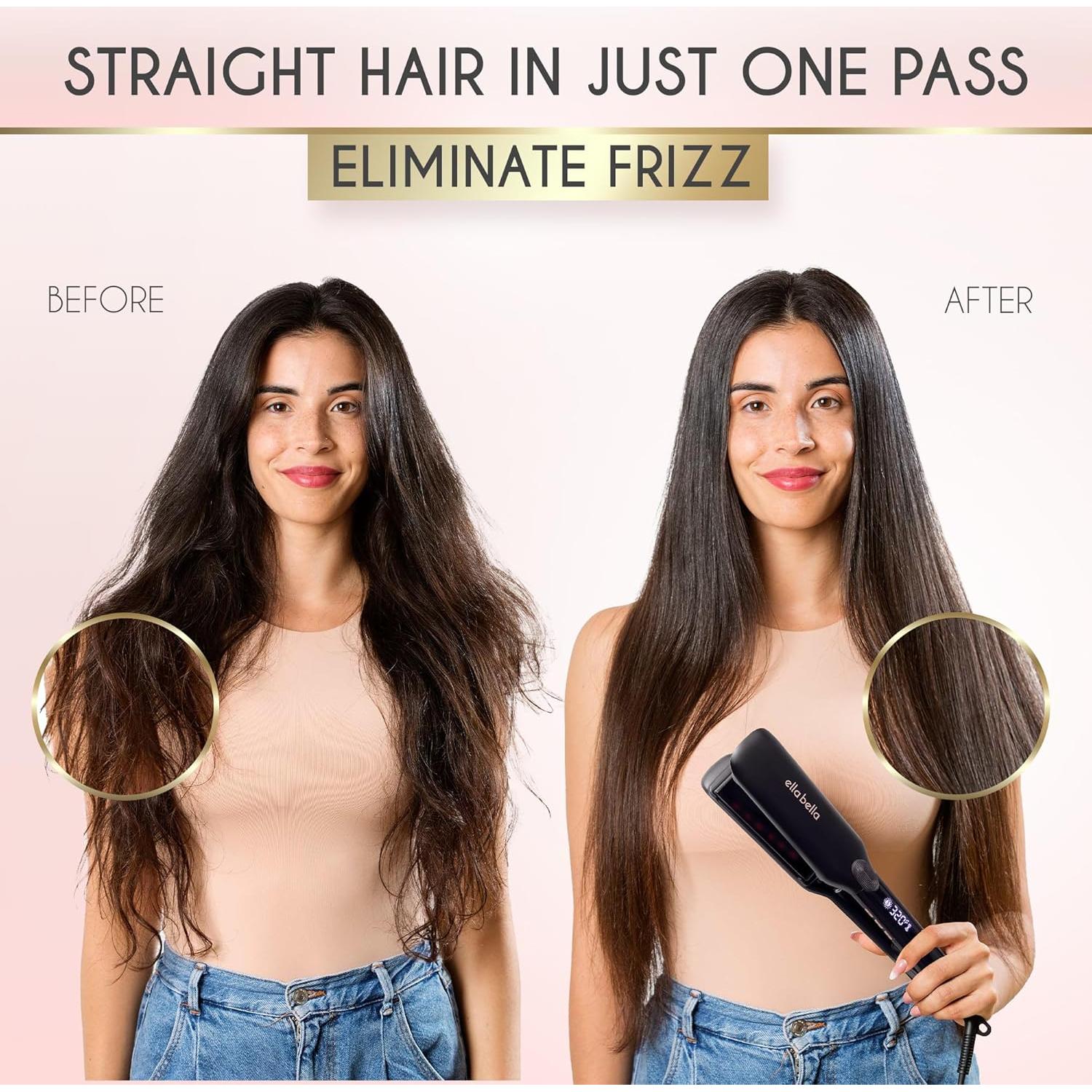 Plancha de Pelo ELLA BELLA de Titanio con Infrarrojos 36.8cm