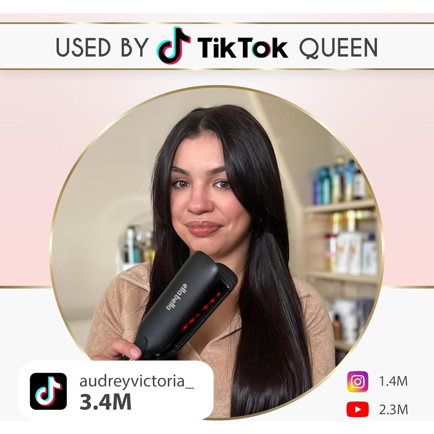 Plancha de Pelo ELLA BELLA de Titanio con Infrarrojos 36.8cm