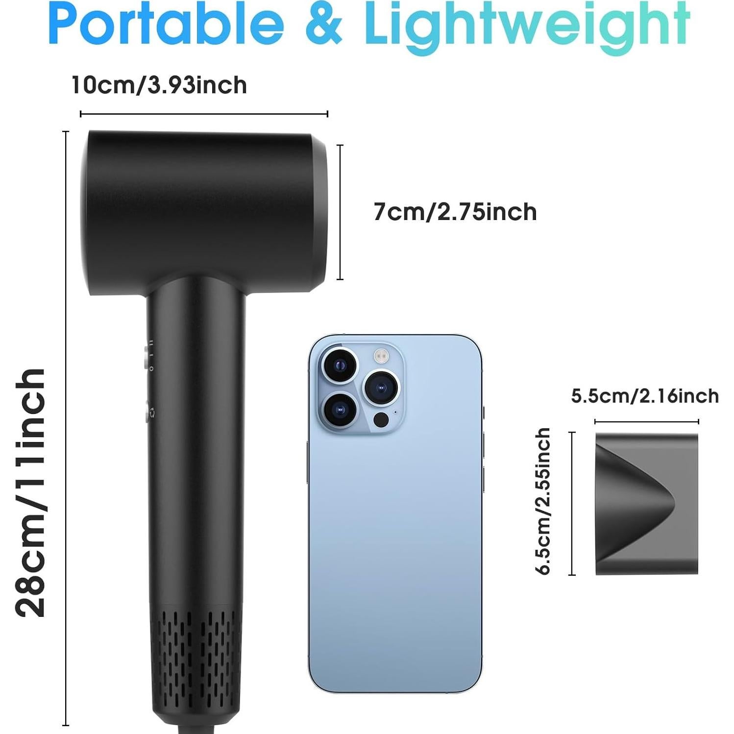 Secador de Pelo LKV Iónico Profesional 1500W Gris Oscuro