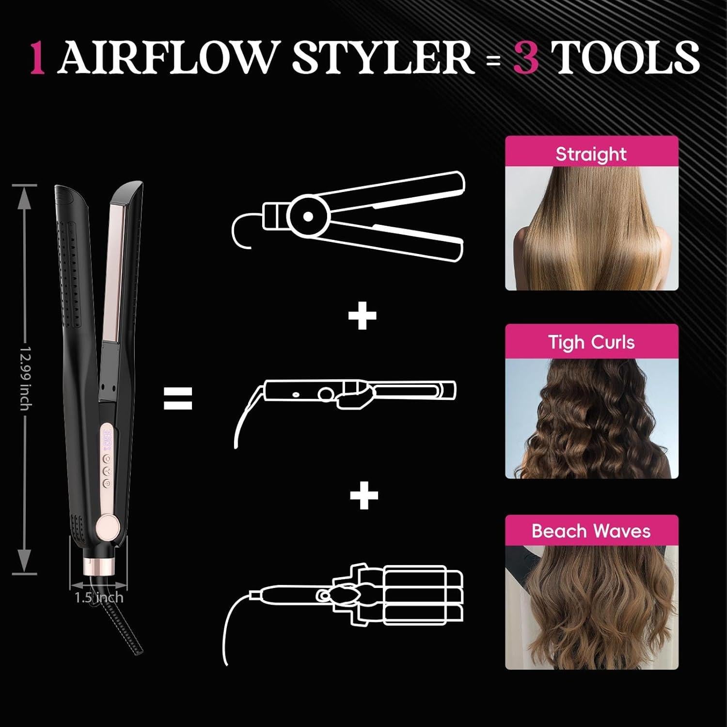 Plancha y Rizador SKIMI Airflow Styler Titanio 5 Temperaturas