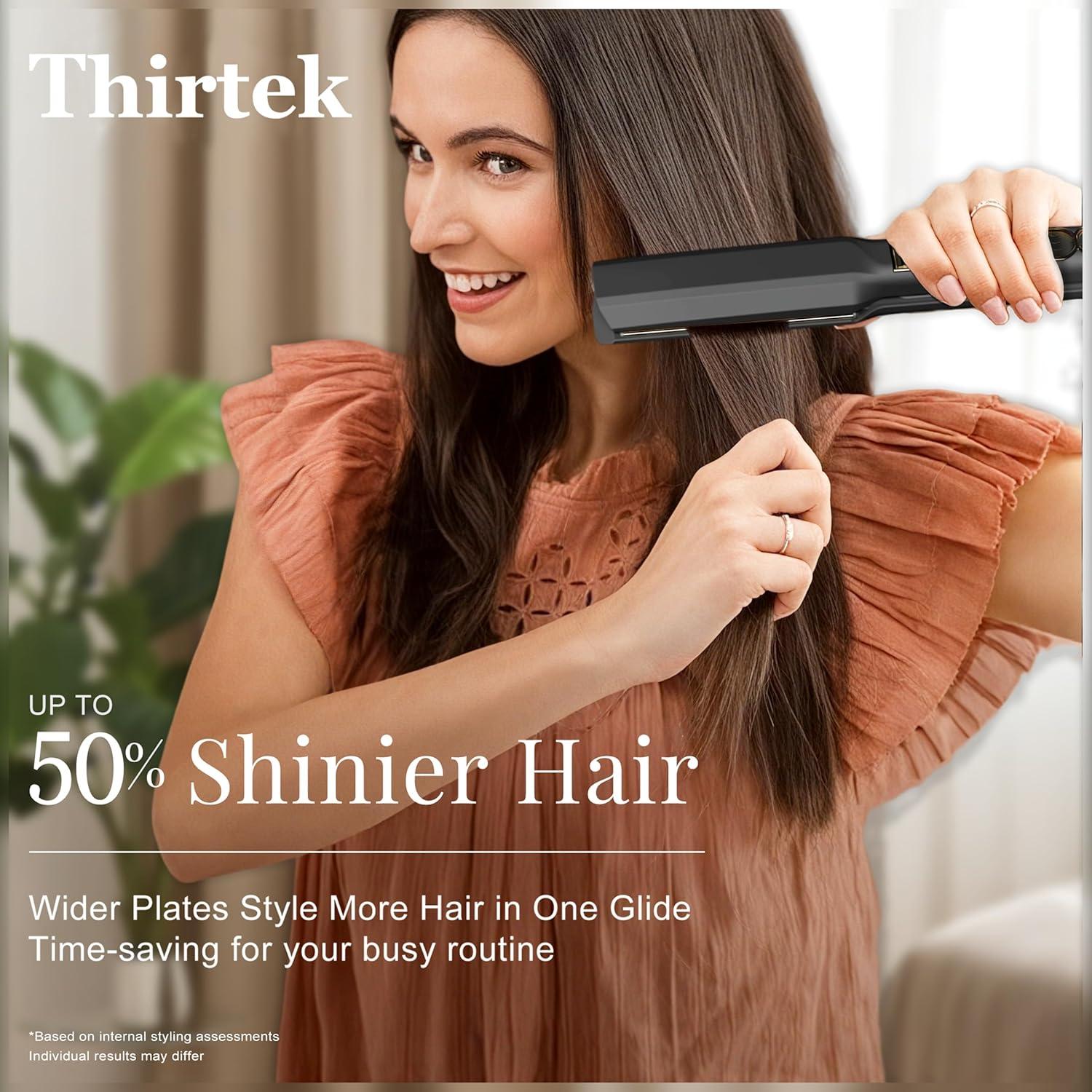 Plancha de Pelo Profesional Thirtek 1.5" Cerámica Titanio LCD