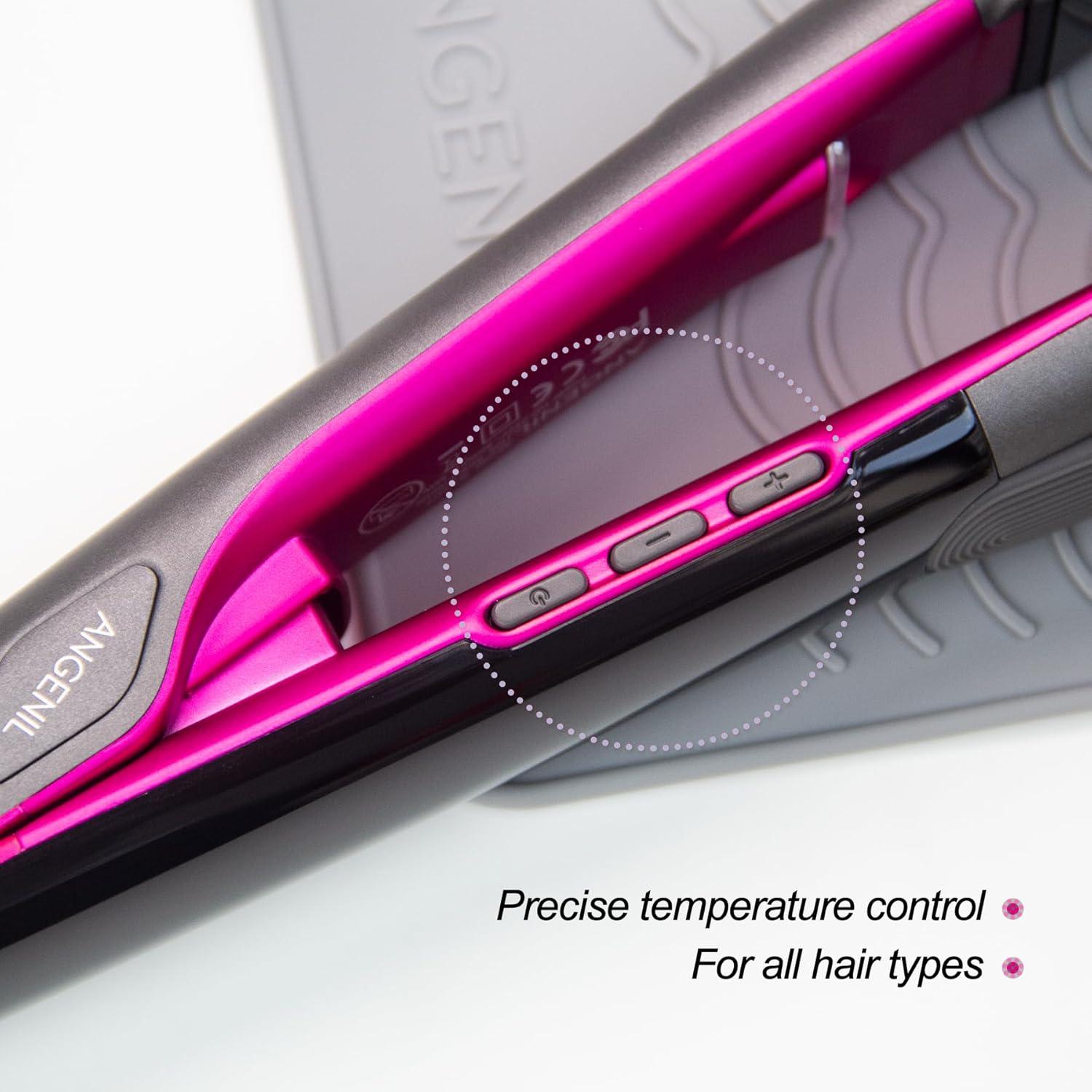 Plancha de Pelo Profesional ANGELIL 2 en 1 Titanio 1"