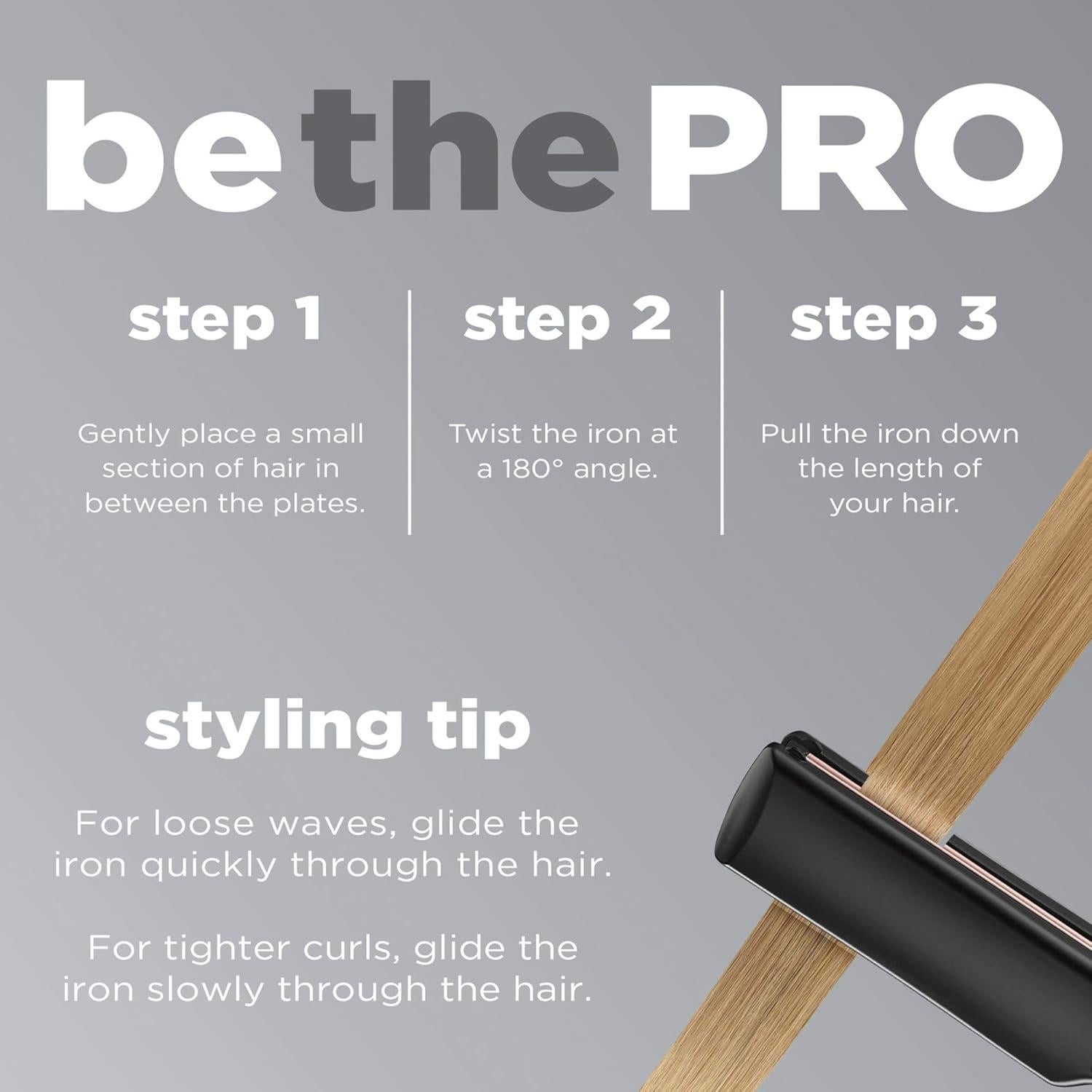 Plancha de Pelo Cerámica Rose Gold Conair CS812N 3.2 cm