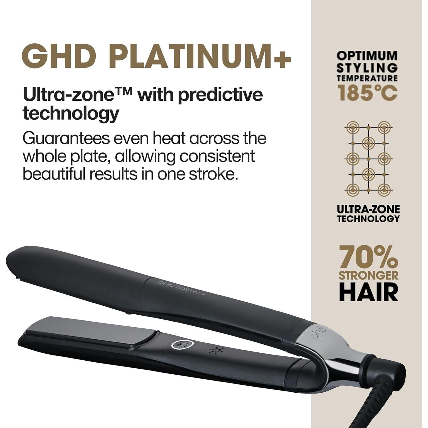 Plancha de Pelo ghd Platinum+ 1" (2.54 cm) Profesional Cerámica