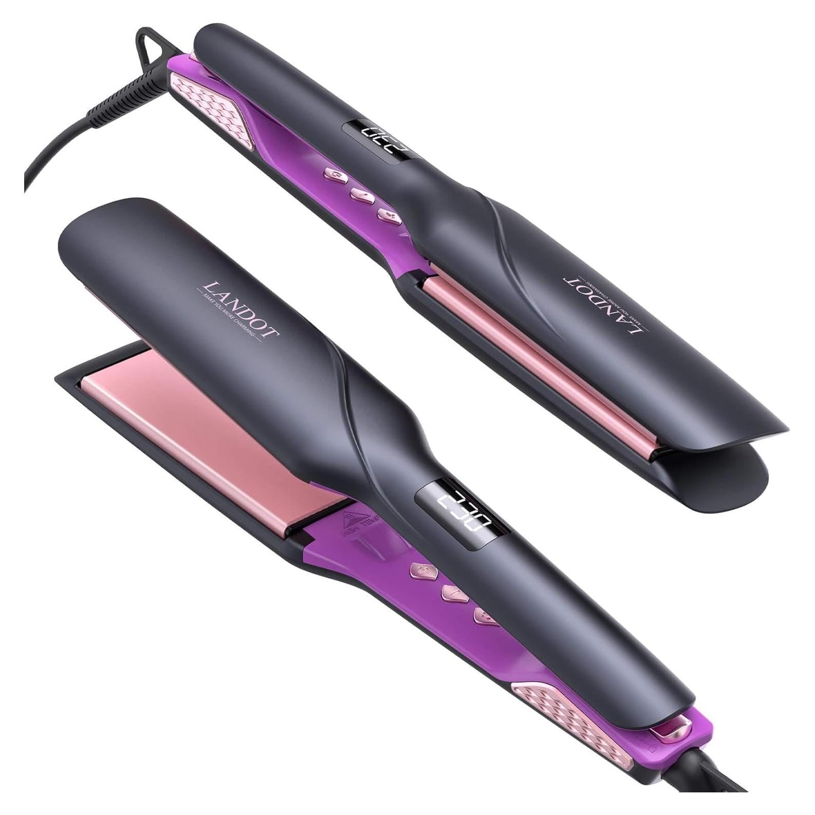 Plancha de Cabello Ancha Landot QF-Z400 Cerámica 4.4 cm