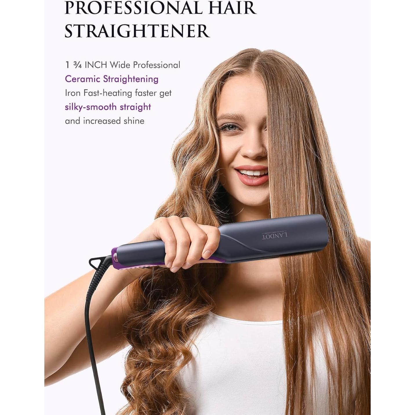 Plancha de Cabello Ancha Landot QF-Z400 Cerámica 4.4 cm