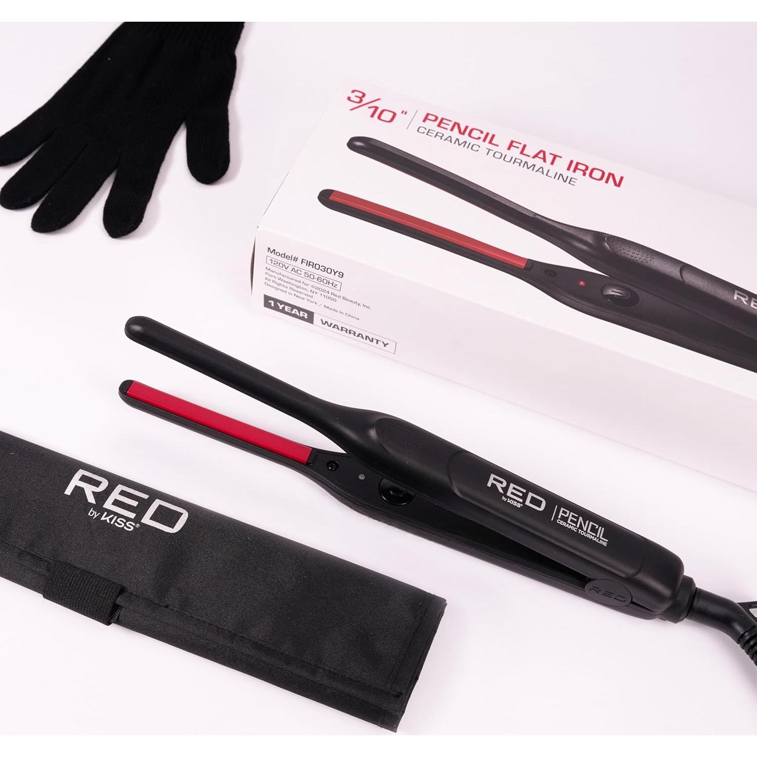 Plancha Plana Red by Kiss Pencil Cerámica 0.76 cm 450°F