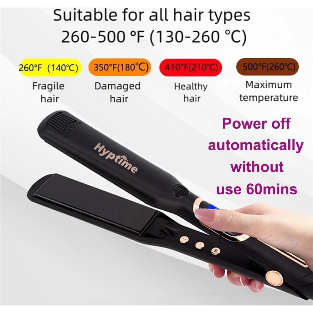 Plancha de Pelo HYPTIME Titanio 1" Digital 260-500°F