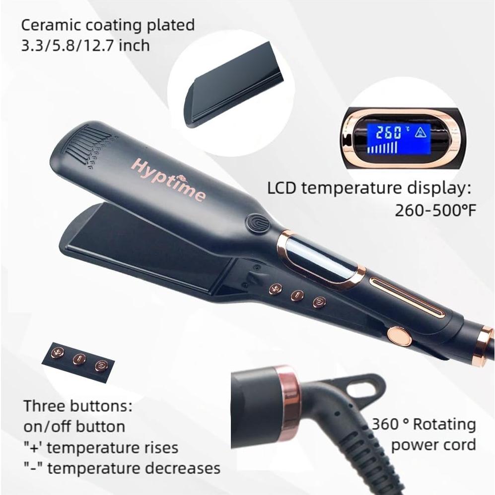 Plancha de Cabello HYPTIME Titanio 2" Digital 260-500°F