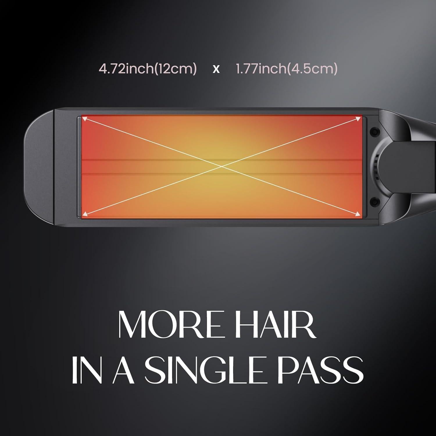 Plancha de Pelo Profesional PRITECH 4.5x12 cm Titanio 5 Temperaturas