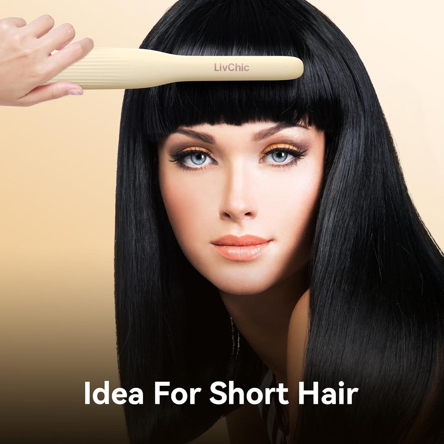 Plancha Plana Pequeña LivChic 1/2" Cerámica Doble Voltaje Blanco