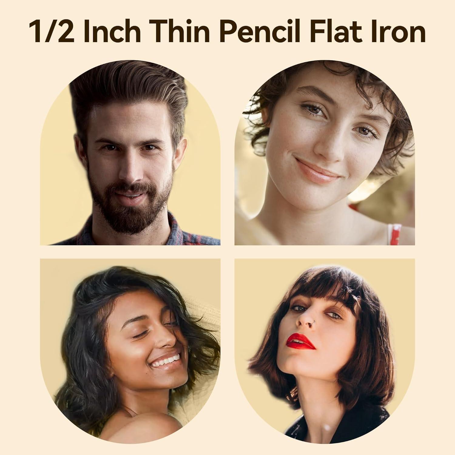 Plancha Plana Pequeña LivChic 1/2" Cerámica Doble Voltaje Blanco