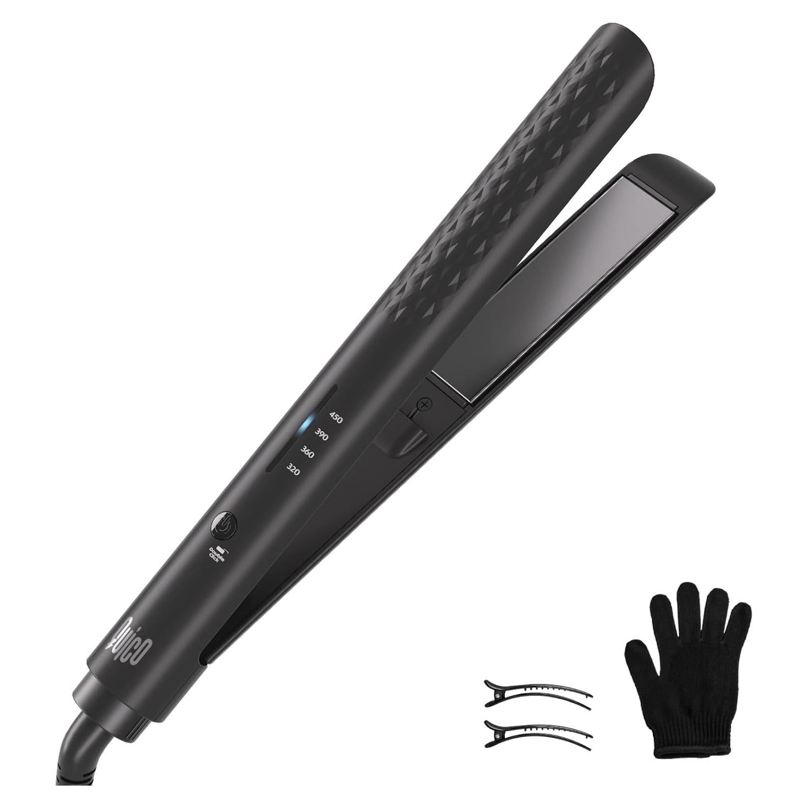 Plancha de Cabello Quico HC102 Negra, 160-232°C, 2 en 1