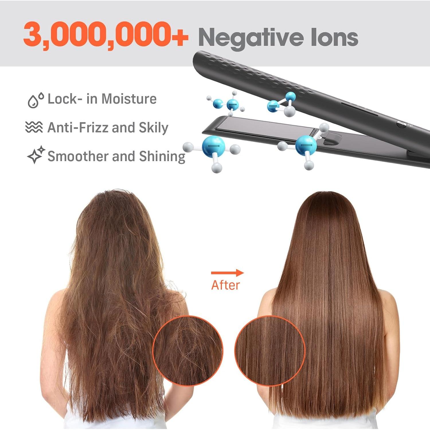 Plancha de Cabello Quico HC102 Negra, 160-232°C, 2 en 1