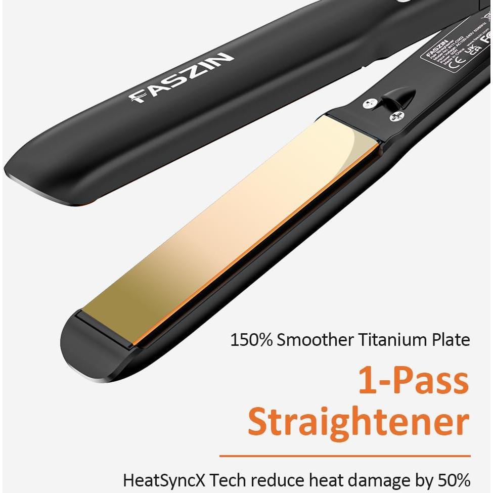 Plancha de Pelo Profesional Faszin 1.18" Titanio Iónico 20s