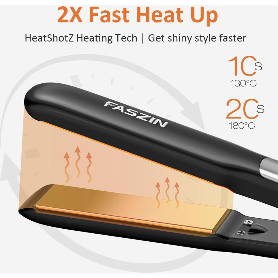 Plancha de Pelo Profesional Faszin 1.18" Titanio Iónico 20s