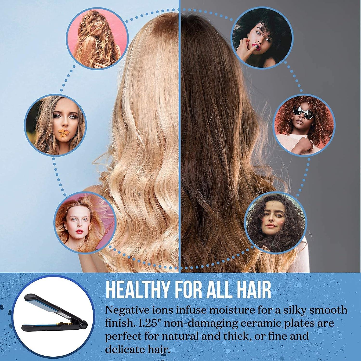 Plancha de Cerámica HAI C-001C Azul Clásico 2 en 1 con 5 Temperaturas