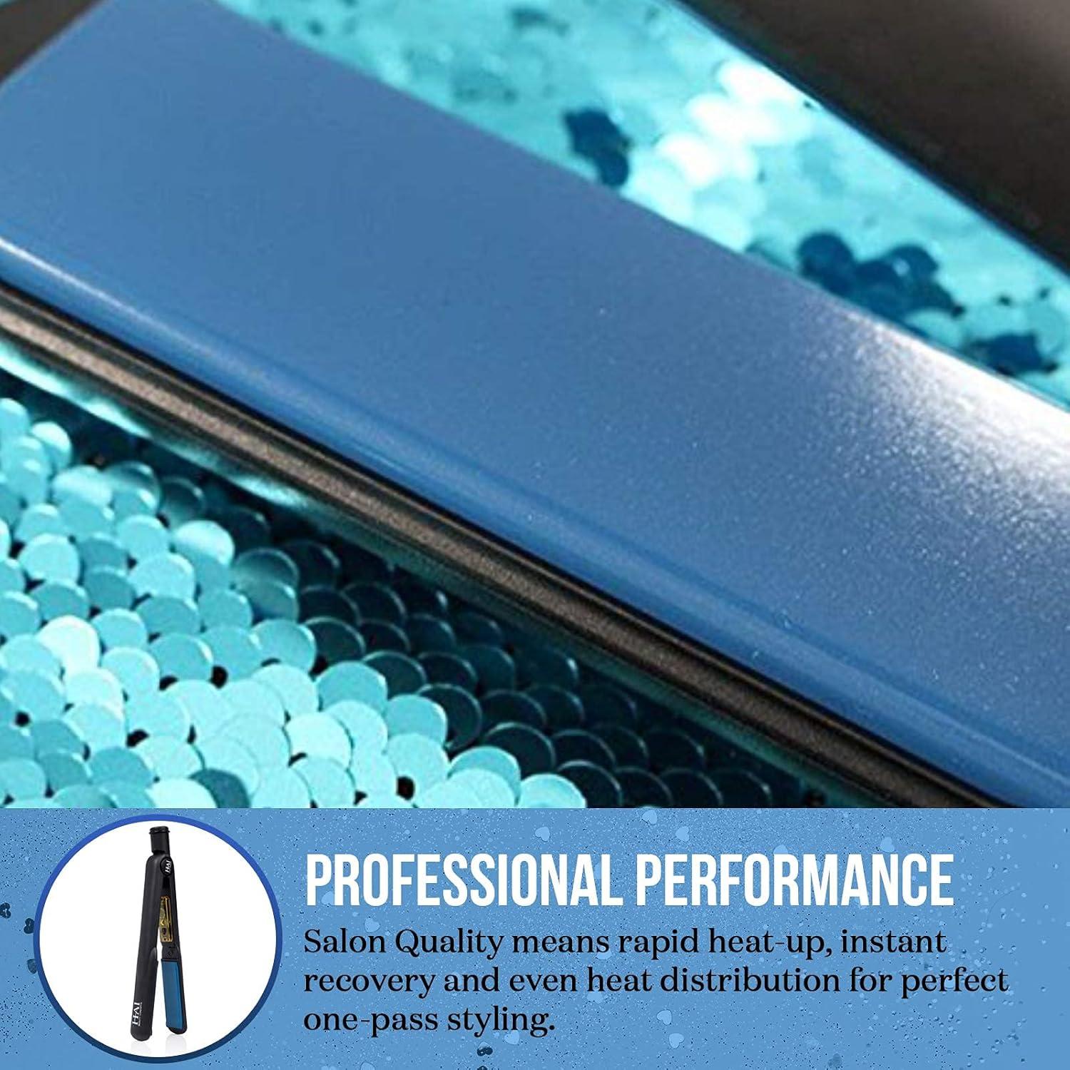 Plancha de Cerámica HAI C-001C Azul Clásico 2 en 1 con 5 Temperaturas