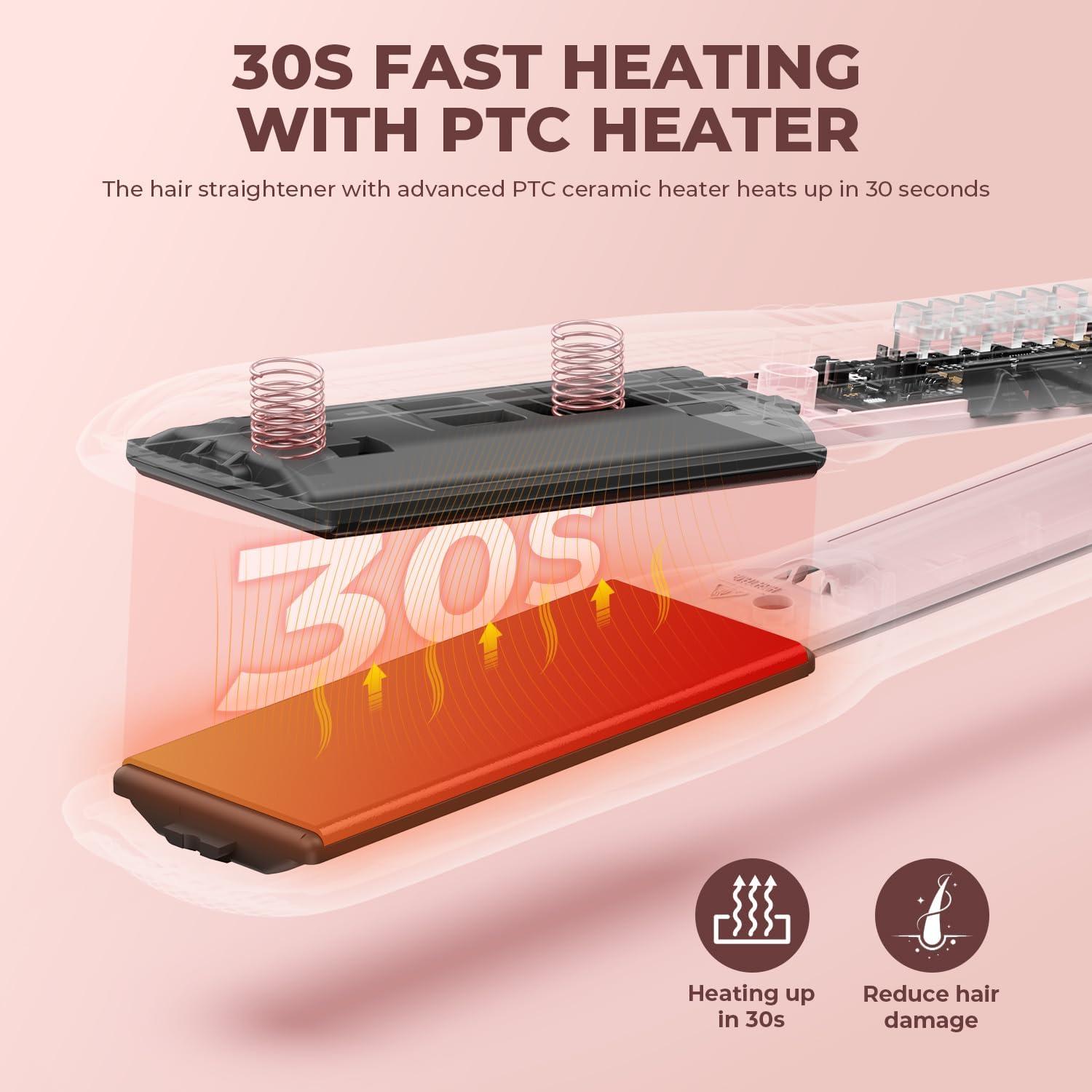 Plancha Alisadora MiroPure 1.5" Cerámica 2 en 1 Rosa