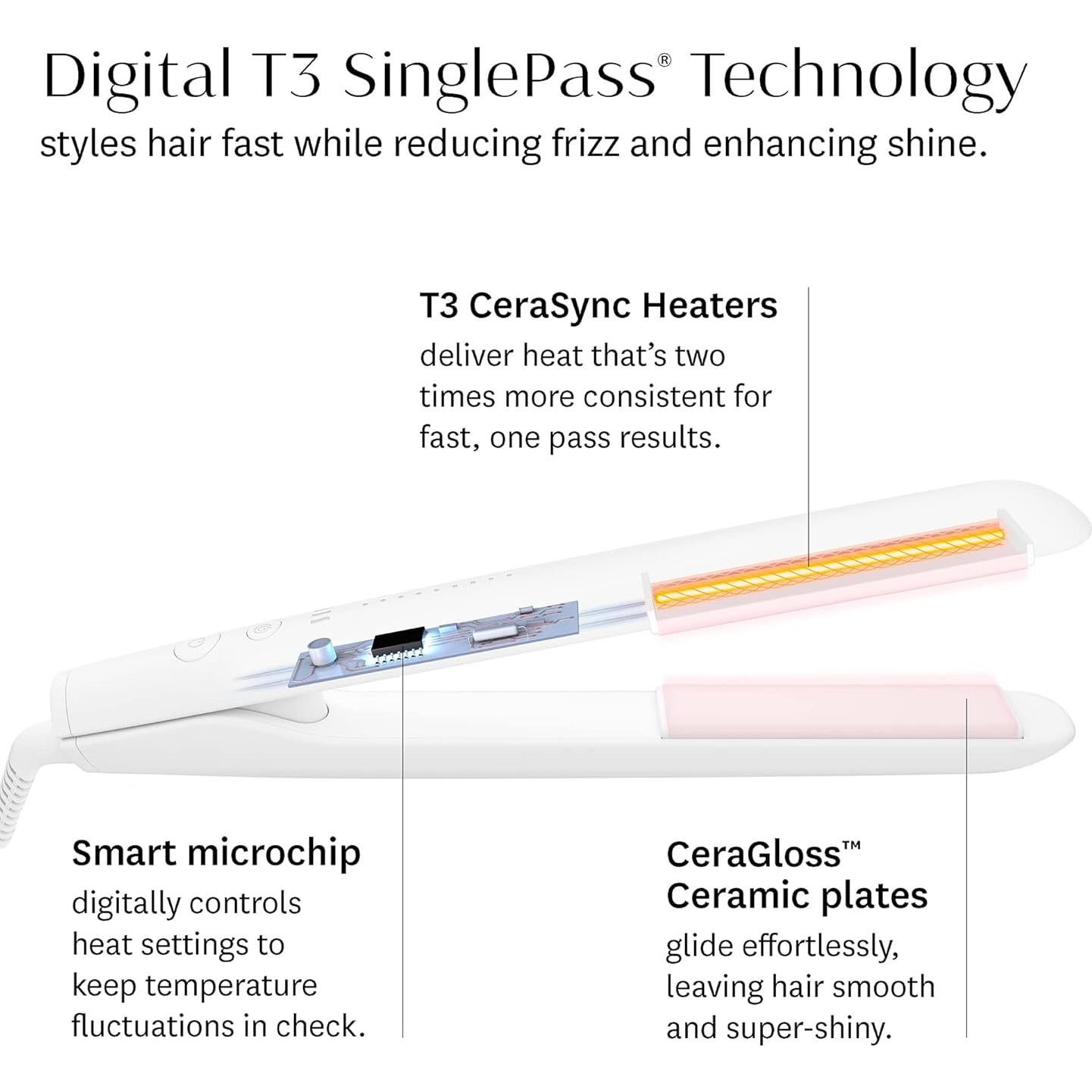 Plancha Profesional T3 Micro SinglePass StyleMax 1" Cerámica