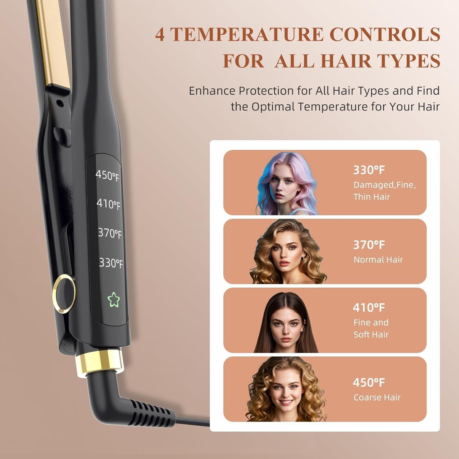 Plancha y Rizadora de Cabello 2 en 1 Arhoet 0.5" Cerámica