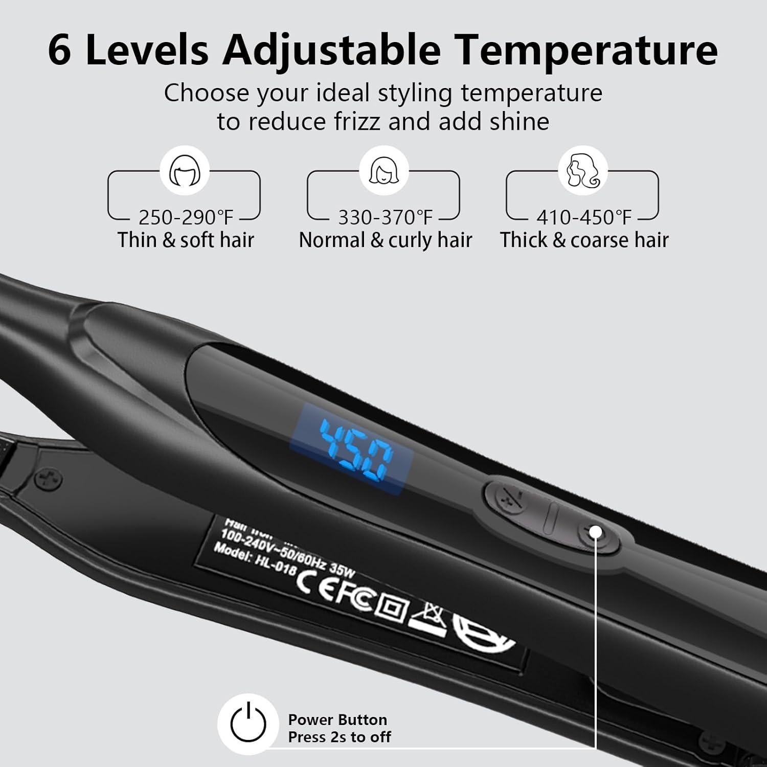 Plancha de Pelo DSHOW HL-018 Mini Cerámica 0.76cm Ajustable