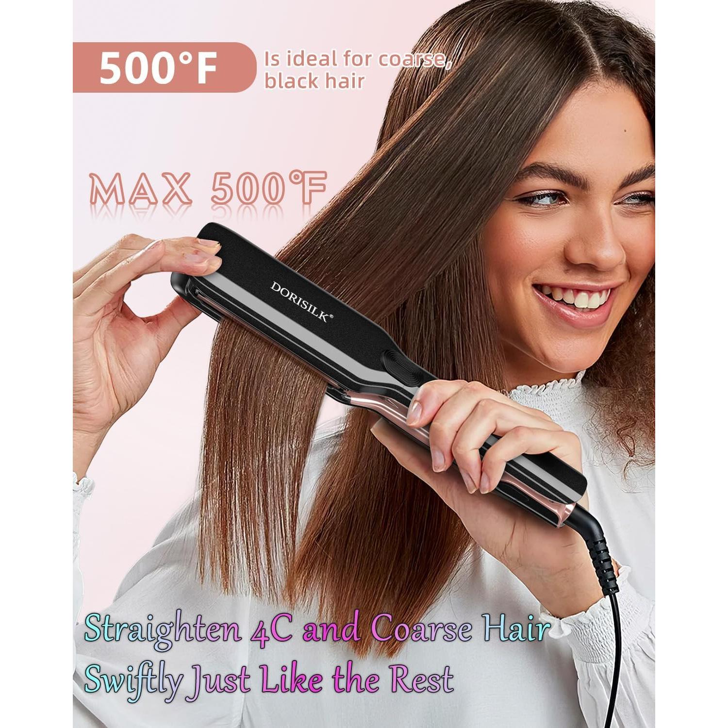 Plancha Profesional de Cabello DORISILK 500°F Cerámica 2 en 1