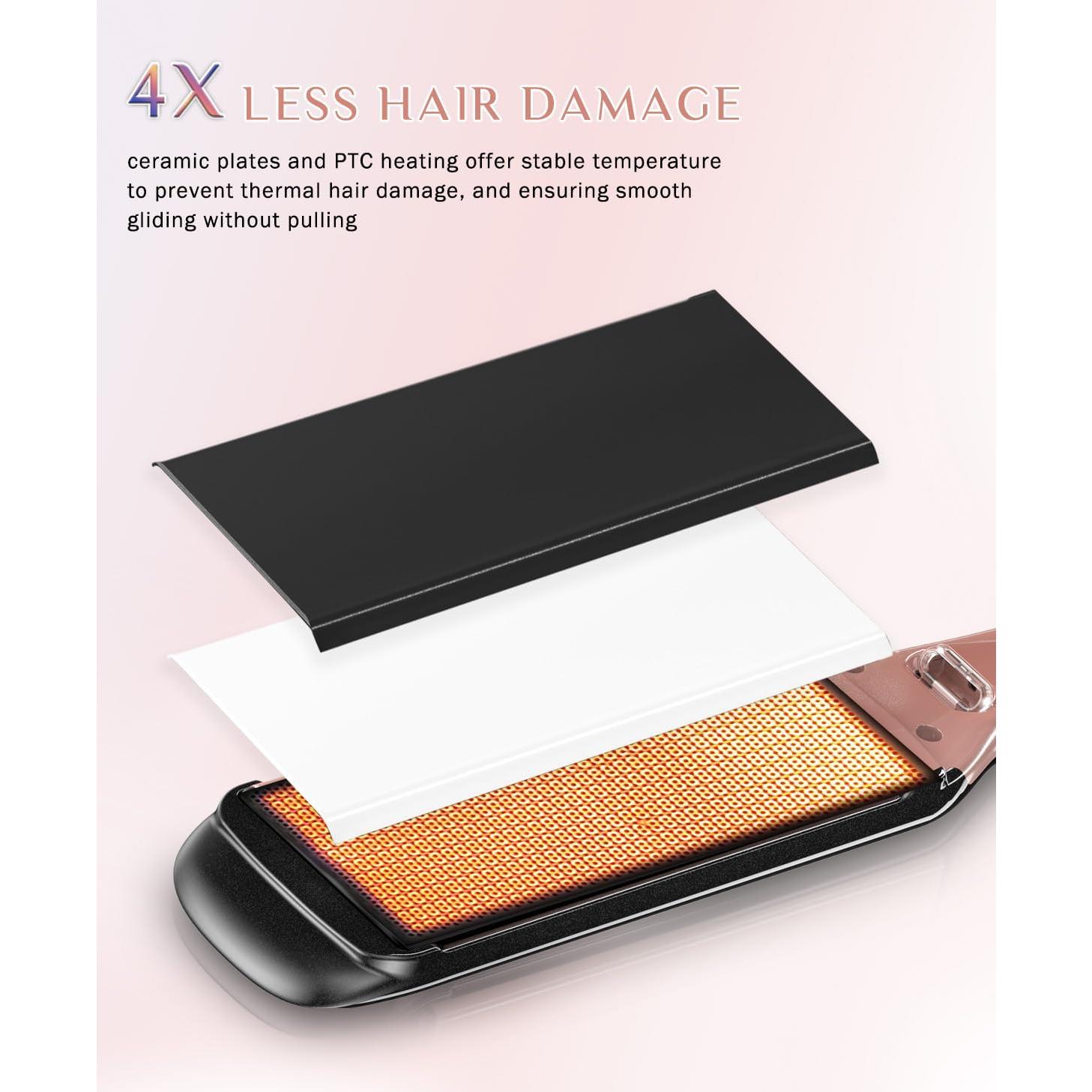 Plancha Profesional de Cabello DORISILK 500°F Cerámica 2 en 1