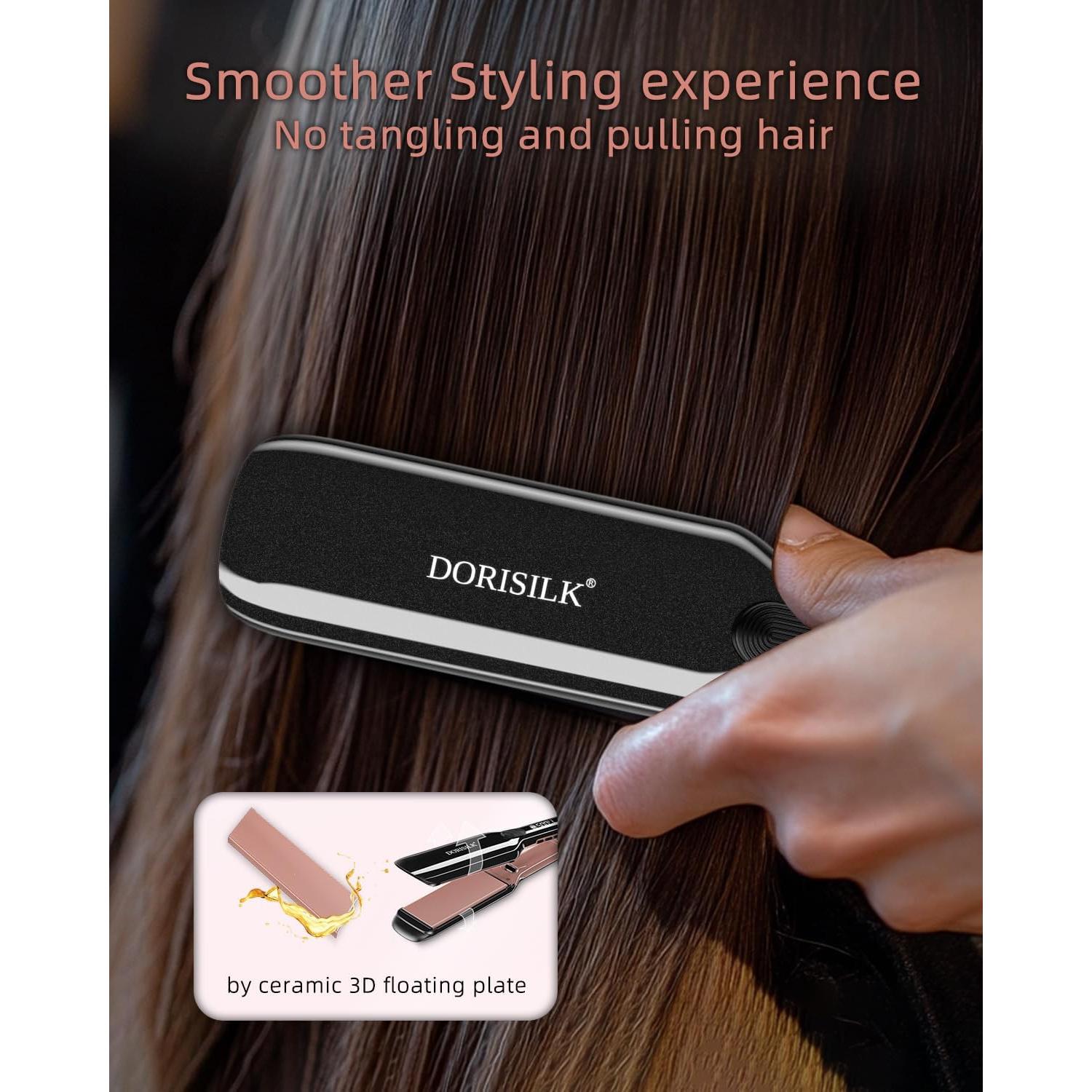 Plancha Profesional de Cabello DORISILK 500°F Cerámica 2 en 1