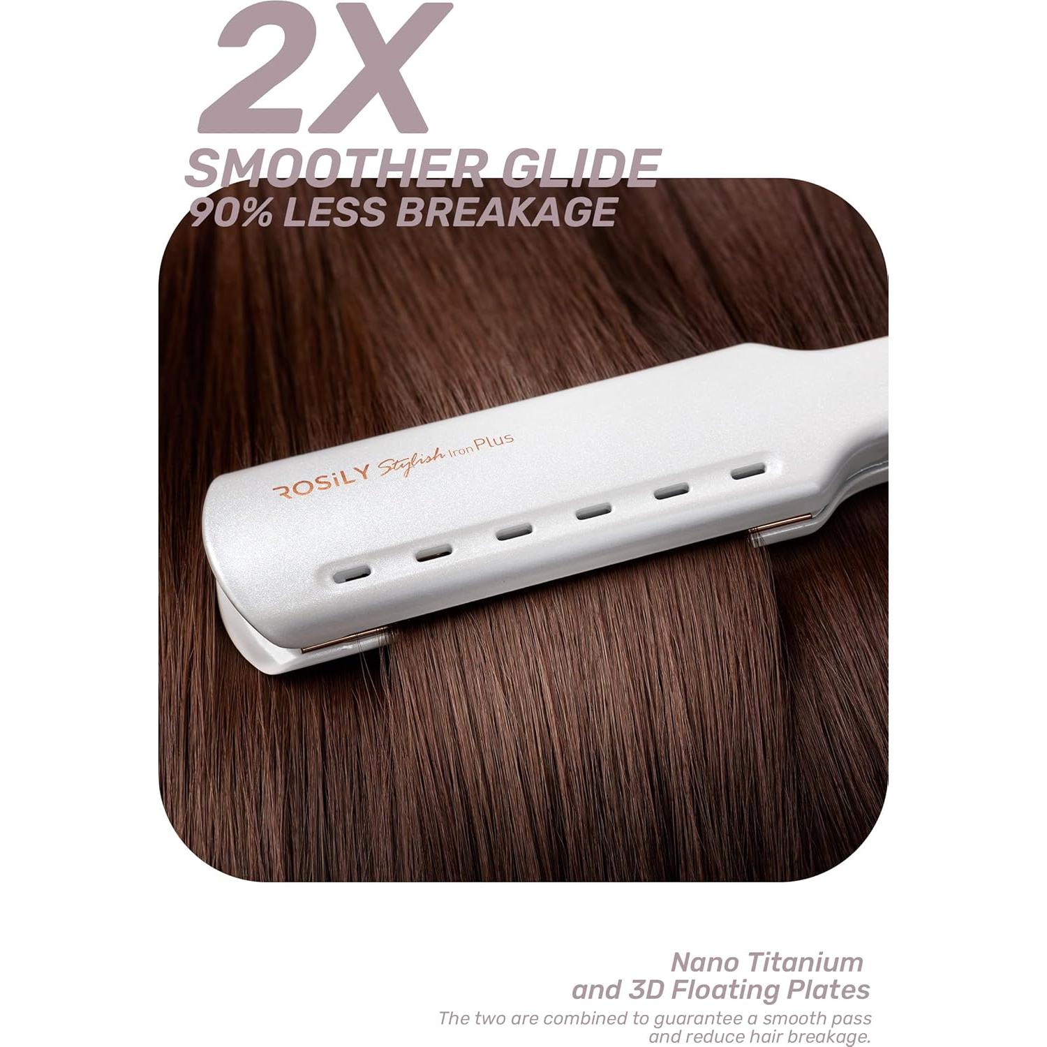 Plancha de Pelo ROSILY Titanio Nano 1.75" (4.45 cm) Ajustable