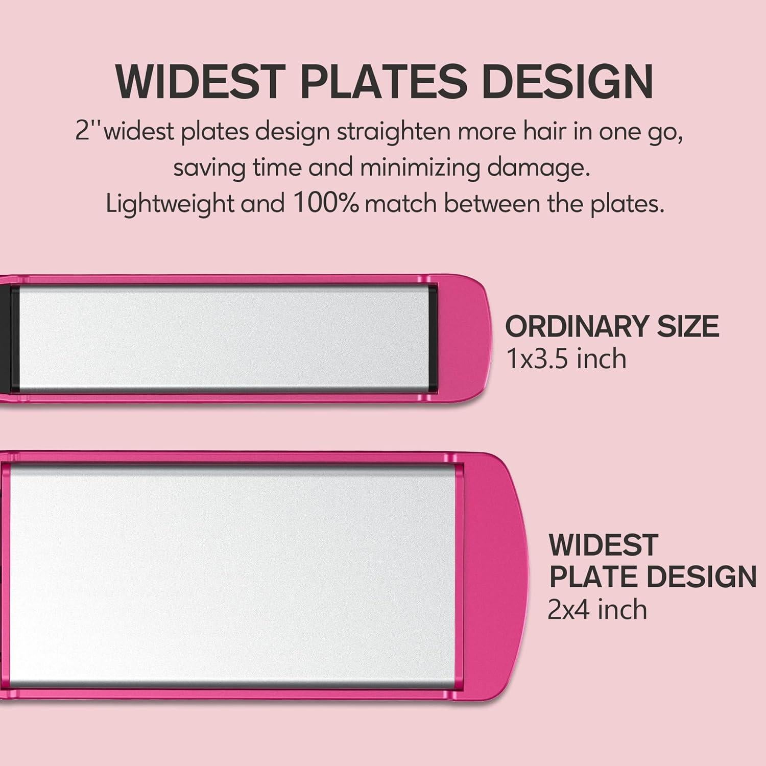 Plancha de Pelo Terviiix 2" Cerámica Ancha Temperatura Ajustable