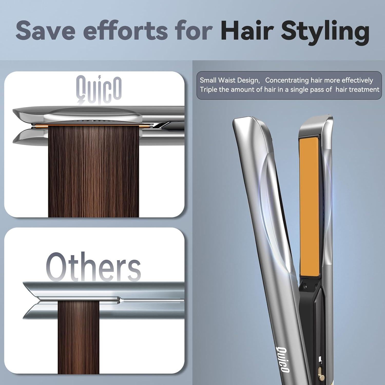 Plancha de Pelo Profesional QUICO 120-240V Cerámica 12 Temperaturas