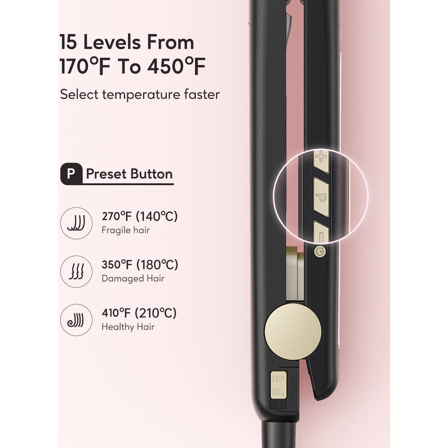 Plancha de Pelo Wavytalk 1 Pulgada Titanio 100% Pura