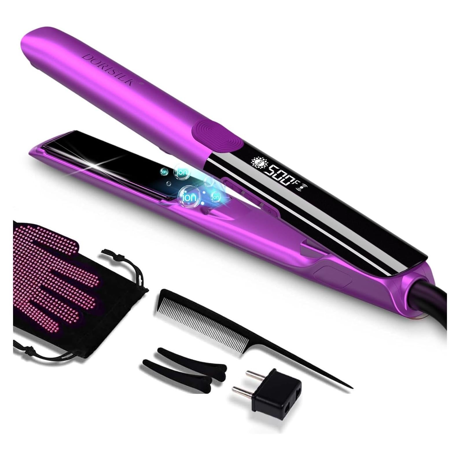 Plancha de Pelo Profesional Dorisilk 2 en 1 500°F 1"