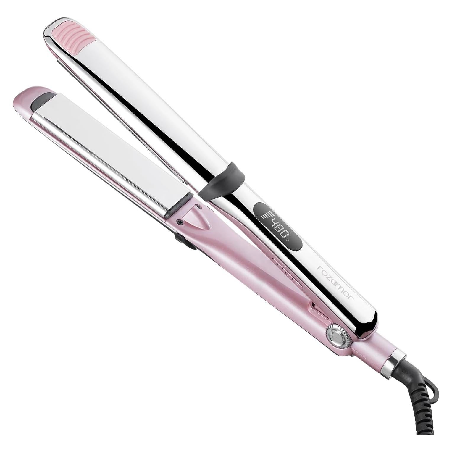 Plancha de Titanio Rozamor 2 en 1 Alisador y Rizador 10 Temperaturas