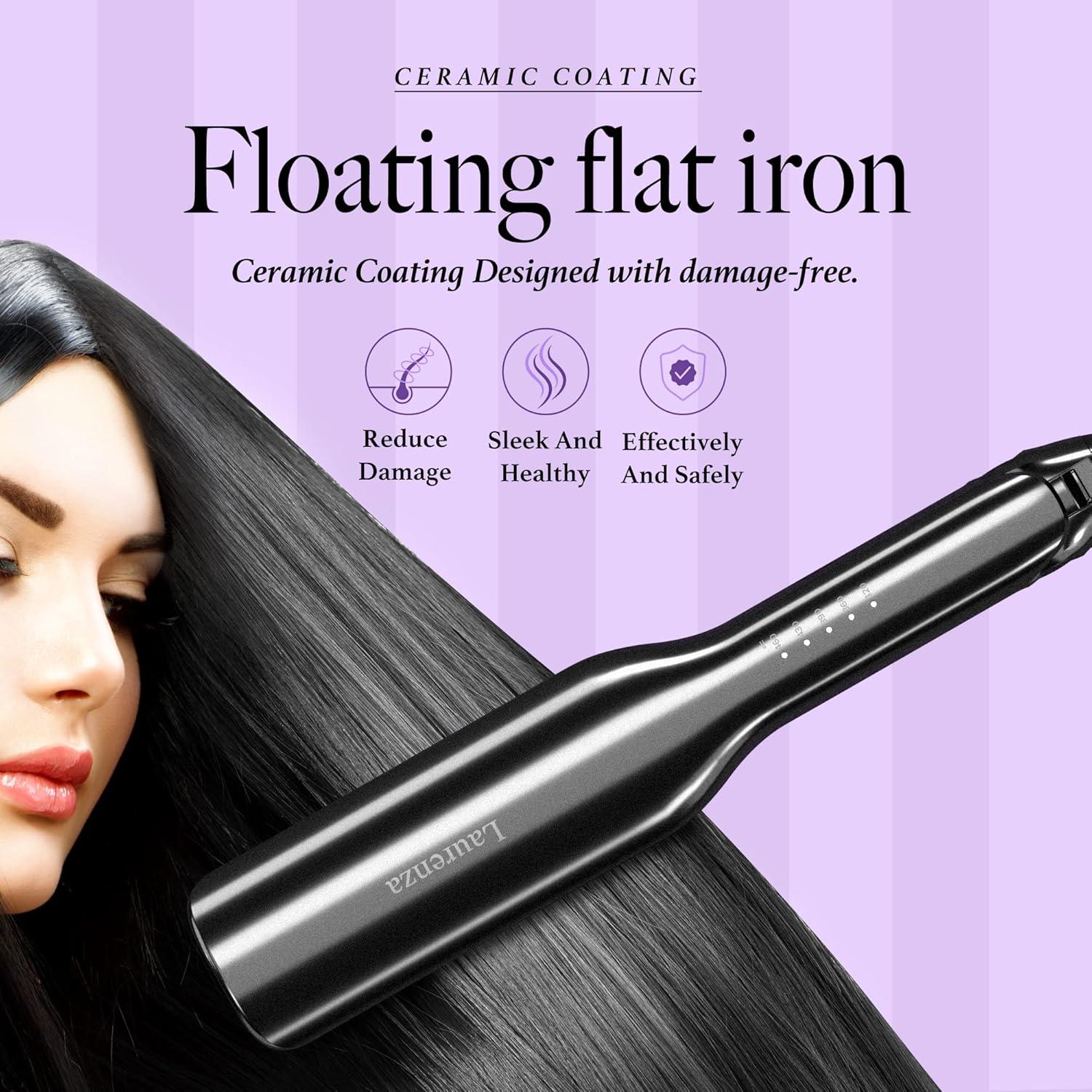 Plancha de Pelo 2 en 1 Milano Laurenza Cerámica 21.6 cm Negro