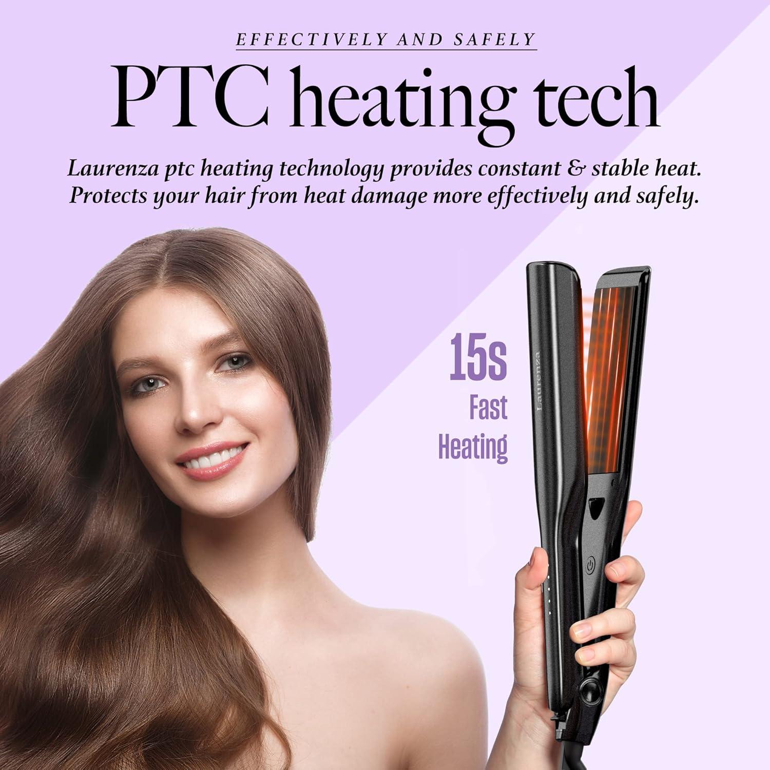 Plancha de Pelo 2 en 1 Milano Laurenza Cerámica 21.6 cm Negro