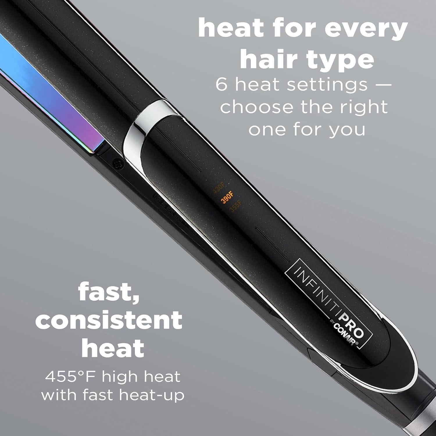 Plancha de Titanio Arcoíris Conair 1 Pulgada 230°C