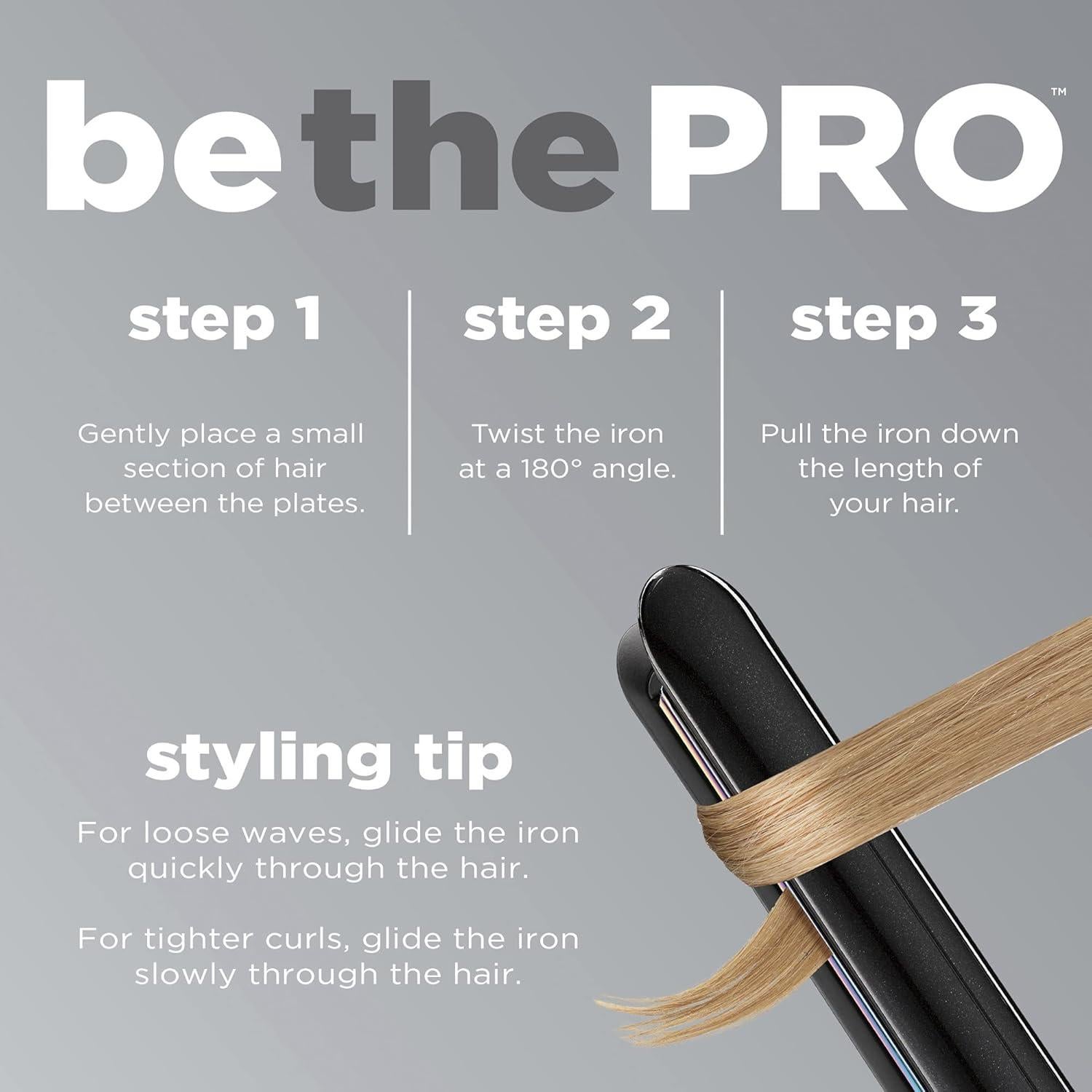 Plancha de Titanio Arcoíris Conair 1 Pulgada 230°C