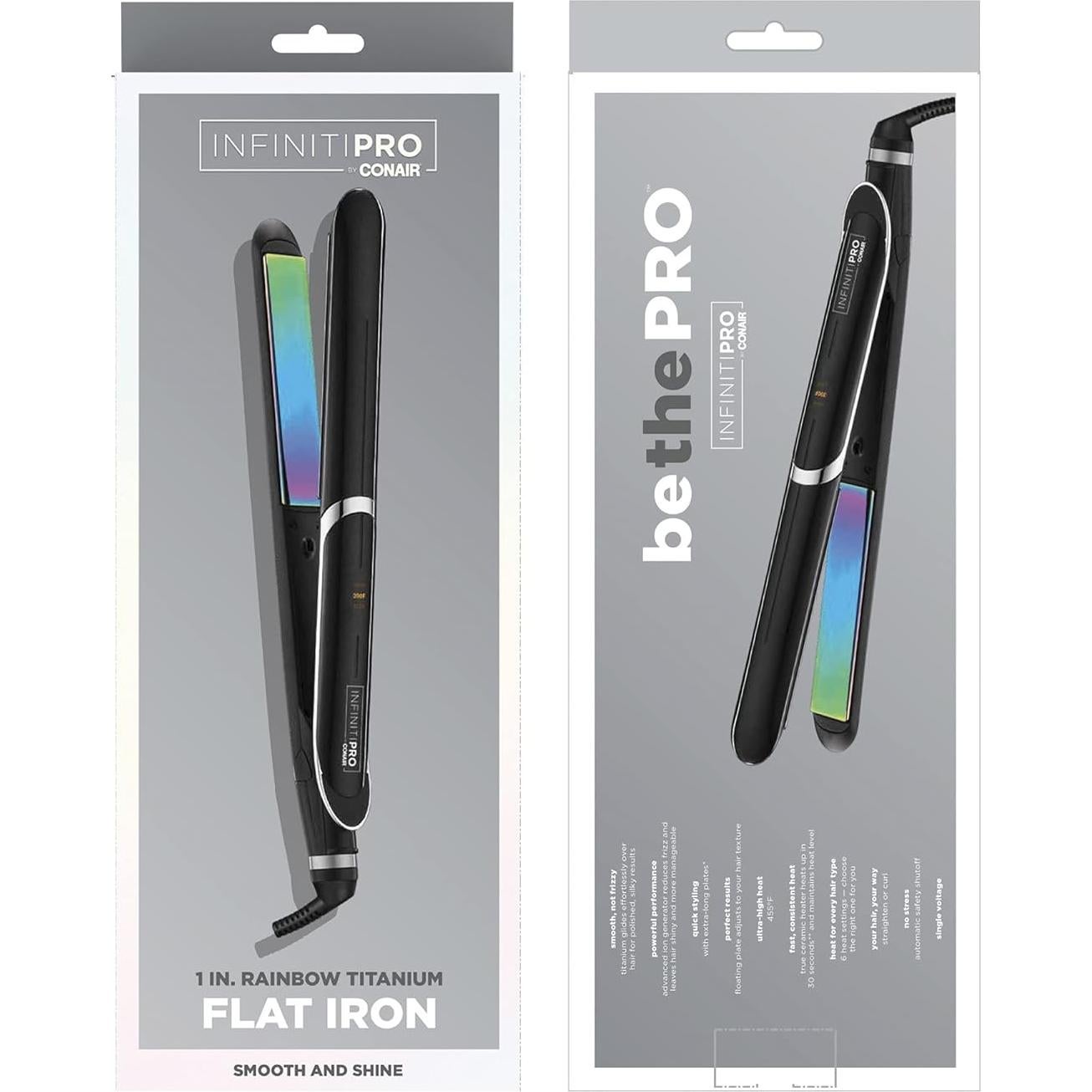 Plancha de Titanio Arcoíris Conair 1 Pulgada 230°C