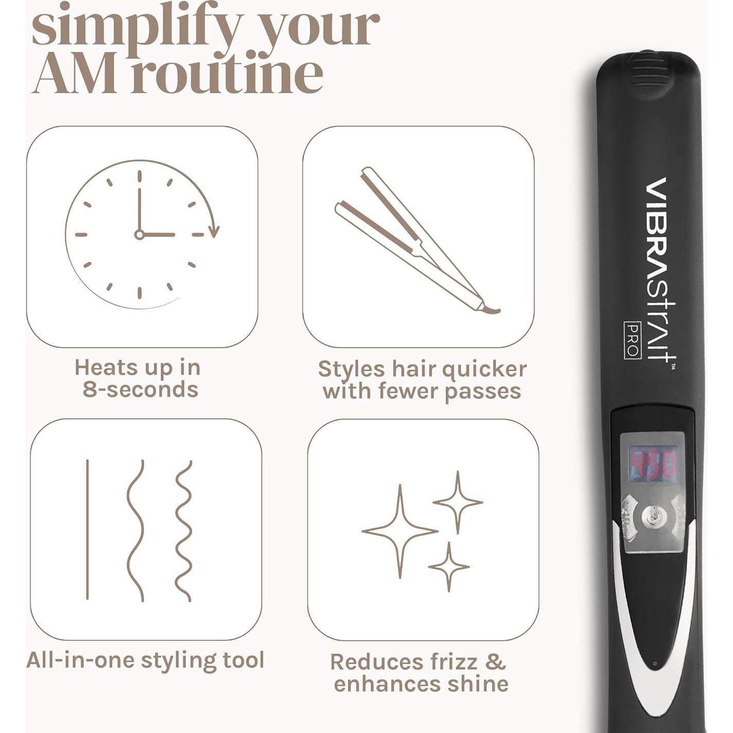 Plancha de Pelo Cerámica Tourmalina Beautopia 1" Profesional