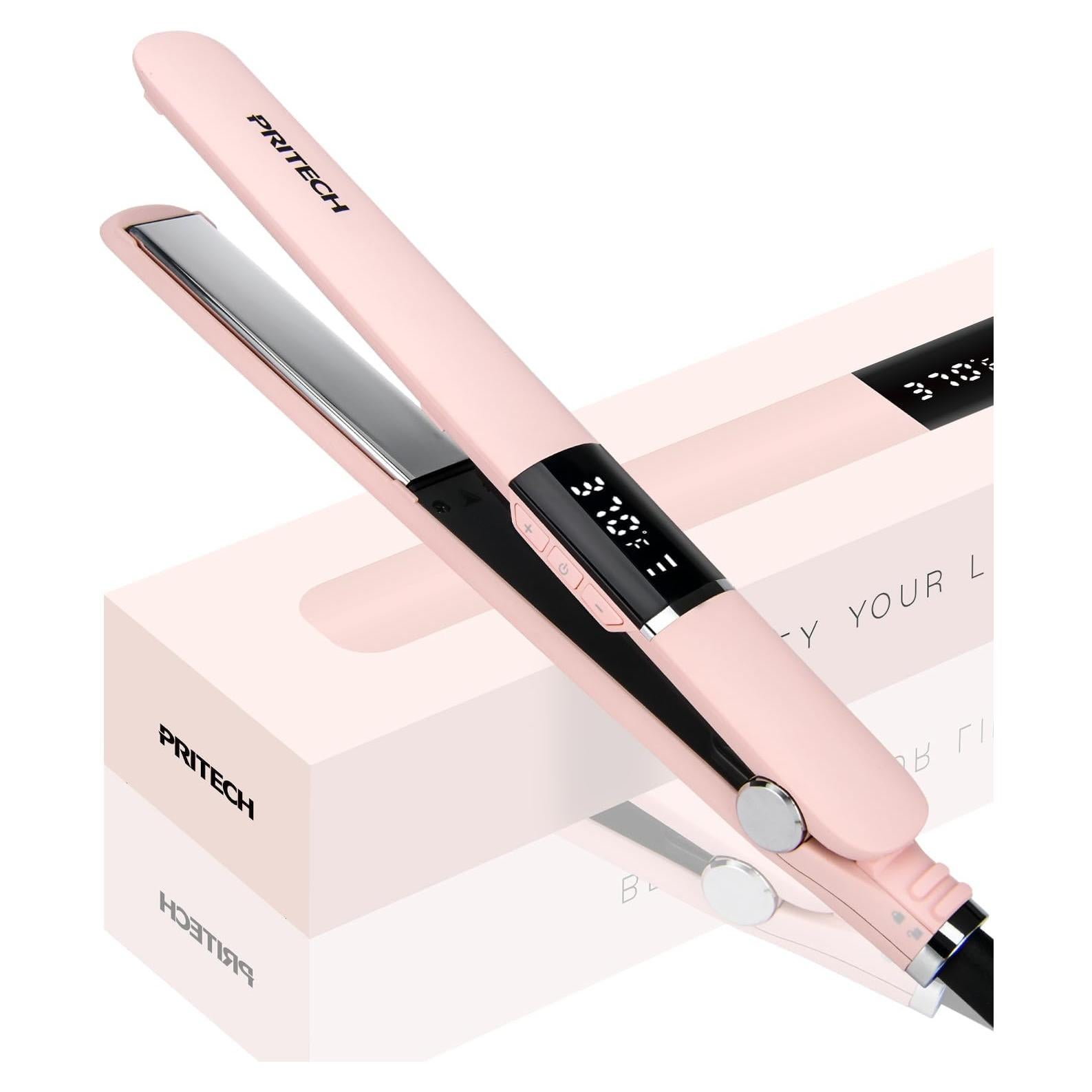 Plancha de Pelo PRITECH Rosa, Titanio 1" Temperatura 143-232°C