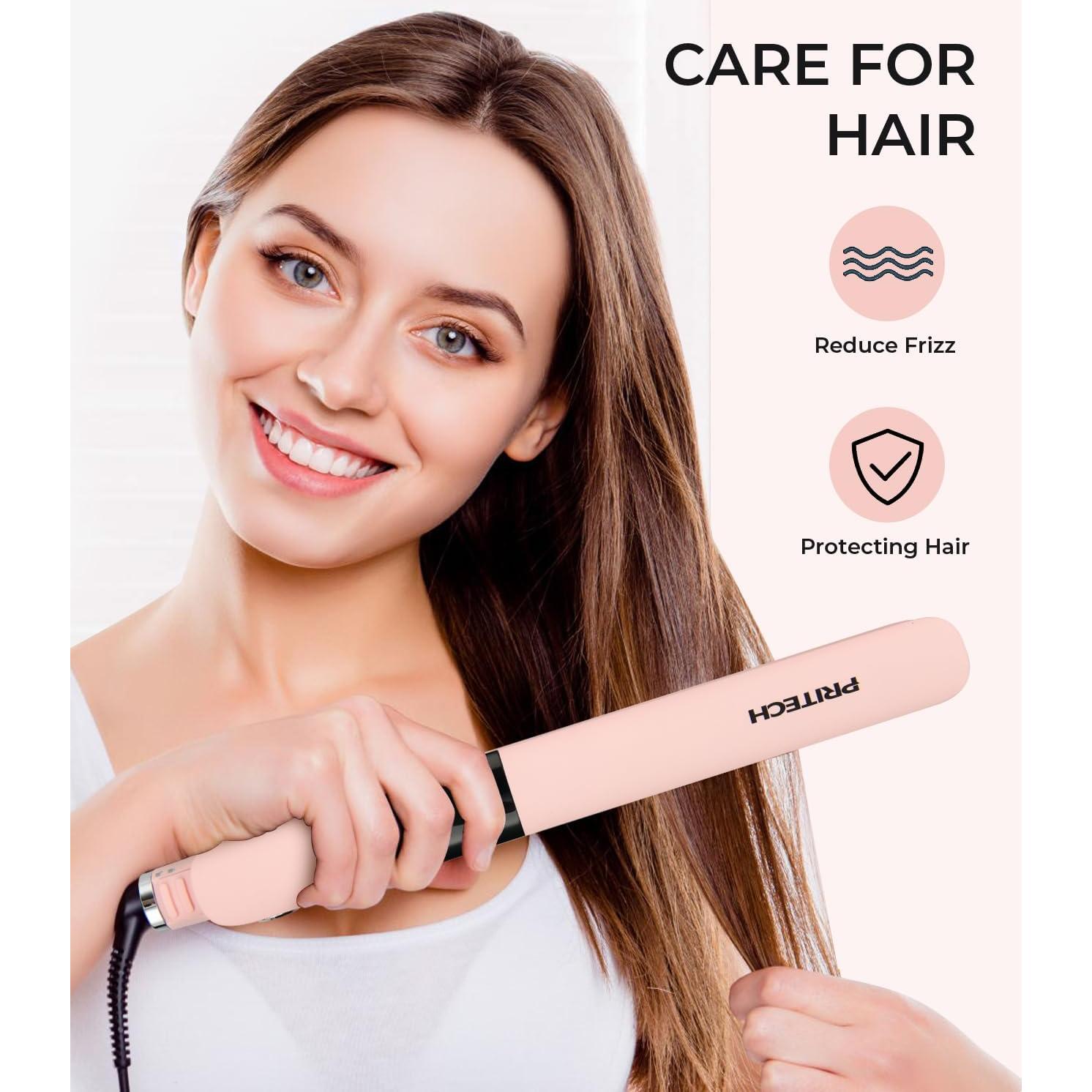 Plancha de Pelo PRITECH Rosa, Titanio 1" Temperatura 143-232°C