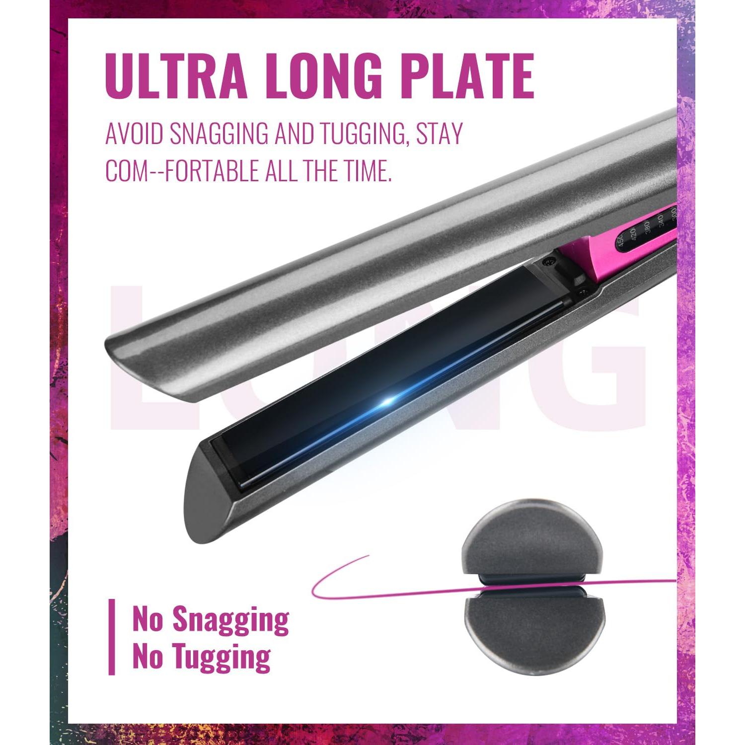 Plancha de Pelo Cerámica PRITECH TA-2340, 1 Pulgada, Temperatura Ajustable