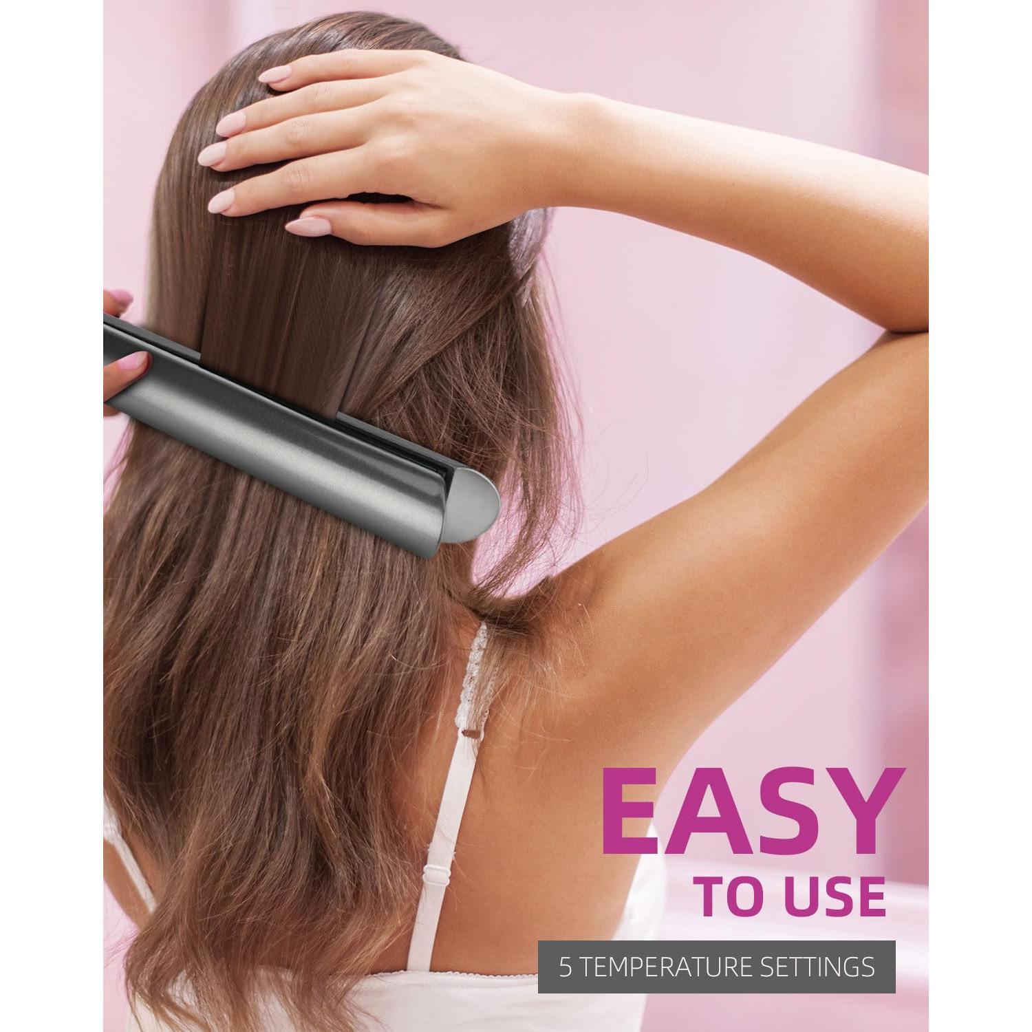 Plancha de Pelo Cerámica PRITECH TA-2340, 1 Pulgada, Temperatura Ajustable