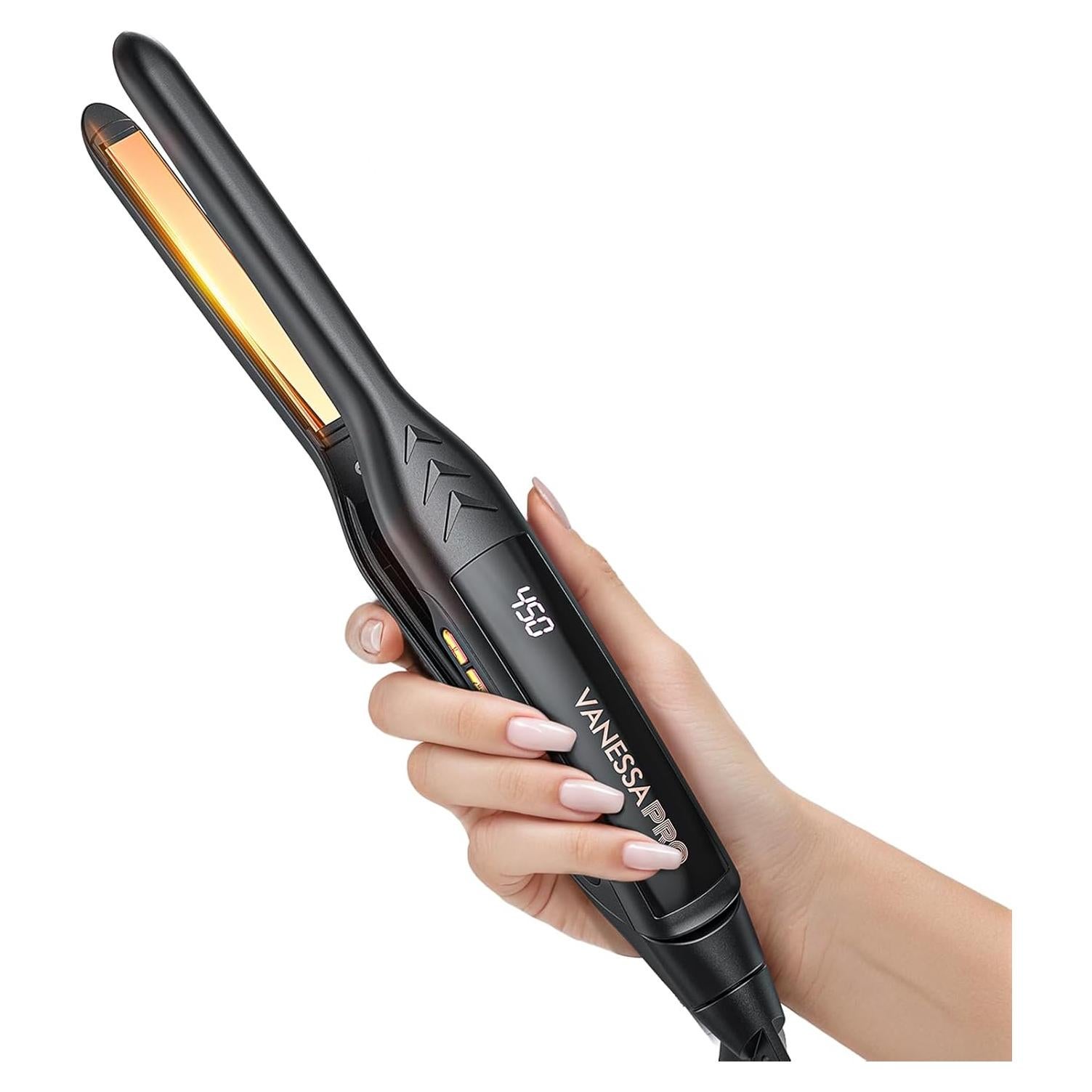Plancha de Cabello Pequeña Vanessa Pro Doble Voltaje 32 cm